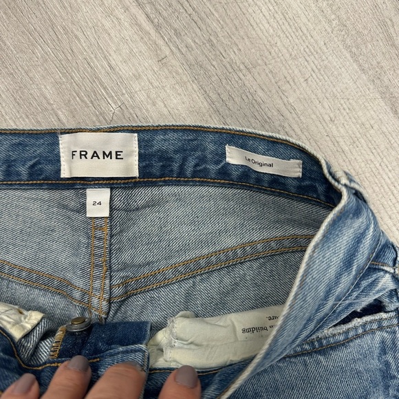 FRAME Le Original Jeans Bluejay Rips Size 24 - Picture 4 of 7